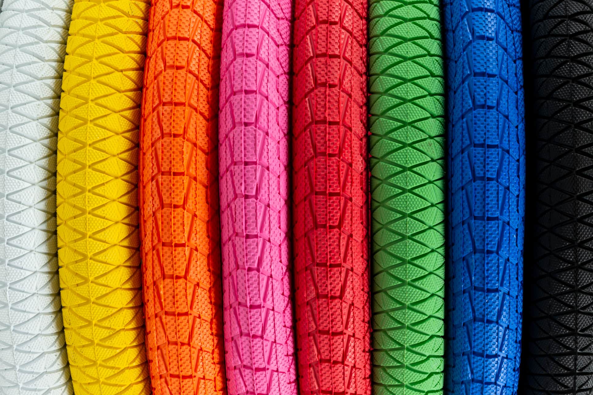 Colourful unicycle Tires